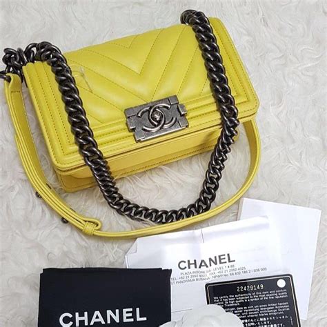 chanel boy chevron yellow|More.